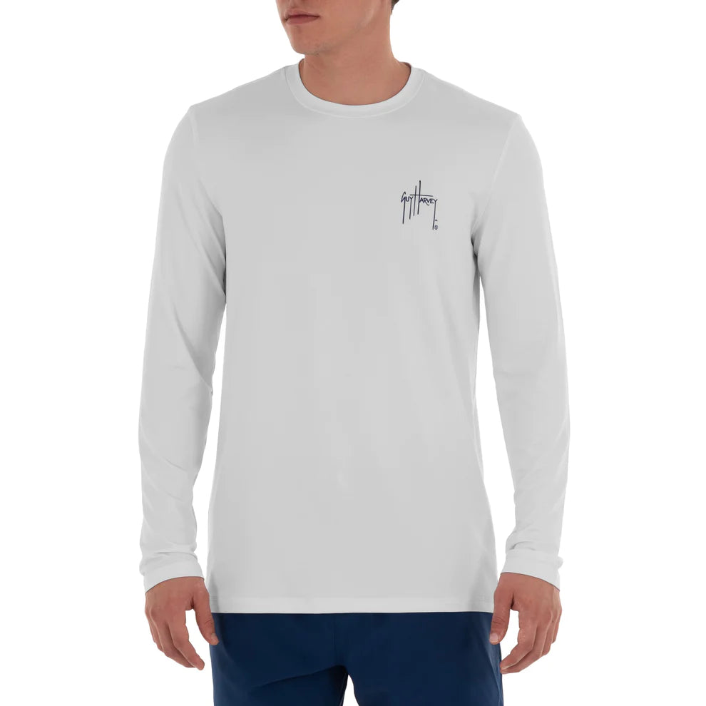 Guy Harvey Men's Scribble Marlin Performance Fishing Shirt White – J & J  Sports Inc.-Bait & Tackle-Fishing Long Island