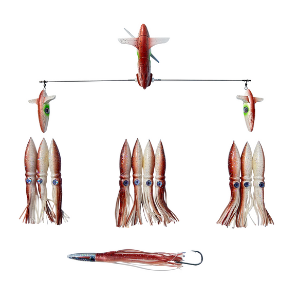 ChatterLures 24″ Wingman Side Tracker with 9″ Floating Shell Squid