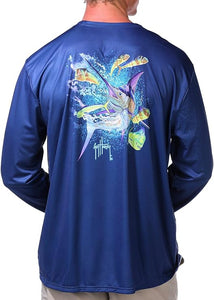 Guy Harvey Men's Ocean Blue Performance Sun Protection Top Estate Blue