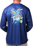 Guy Harvey Men's Ocean Blue Performance Sun Protection Top Estate Blue