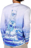 Guy Harvey Men's Atlantic White Performance Sun Protection Top