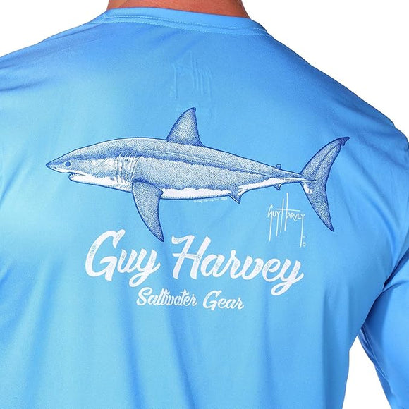 Guy Harvey Men's Tagged Performance Sun Protection Top Blue