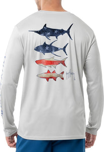 Guy Harvey Men's Core Four Performance Sun Protection Top Grey
