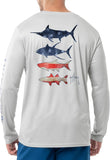 Guy Harvey Men's Core Four Performance Sun Protection Top Grey