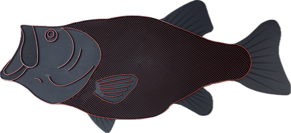 Red Largemouth Bass Floor Door Mat for Boat or Home