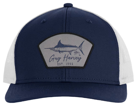 Guy Harvey Men's Cali Vibes Patch Perforated Snap Back Estate Blue