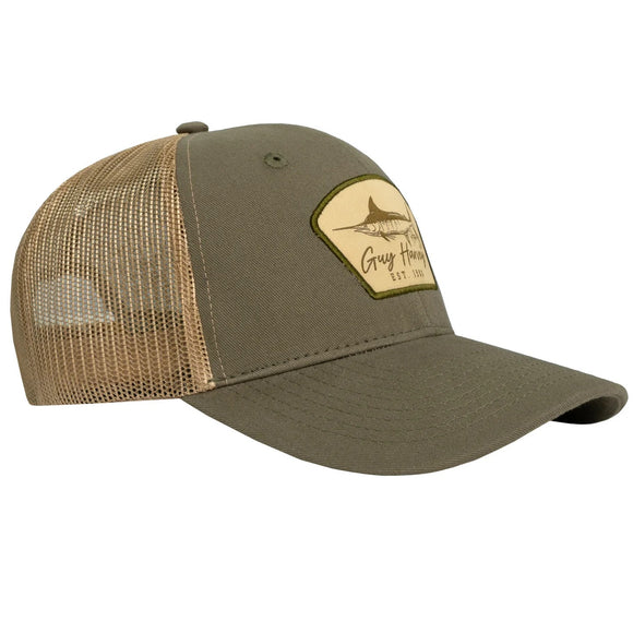 Guy Harvey Men's Cali Vibes Trucker Hat Military Green
