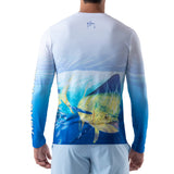 Guy Harvey Men's Mahi Mahi Long Sleeve Sun Protection Shirt Bright White