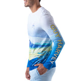 Guy Harvey Men's Mahi Mahi Long Sleeve Sun Protection Shirt Bright White