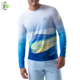 Guy Harvey Men's Mahi Mahi Long Sleeve Sun Protection Shirt Bright White