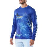 Guy Harvey Men's Stripers Long Sleeve Performance Shirt