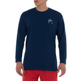 Guy Harvey Men's Ripped Long Sleeve Graphic T-Shirt Estate Blue