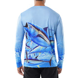 Guy Harvey Men's Tuna Tribe Long Sleeve Performance Shirt Powder Blue