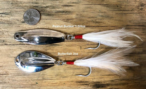 "Charlie Graves Lures"  Combo Pack:1) Peanut Bunker 1-3/4oz & 1) Butterfish 2oz