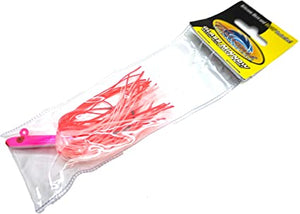 Tsunami Glass Minnow Fluke Teaser Jig w/Silicone Skirt 3/8oz PINK