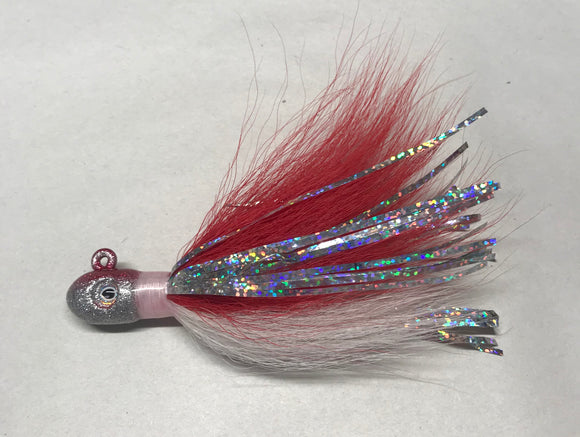 Jecks Bucktails Red/White With Flash