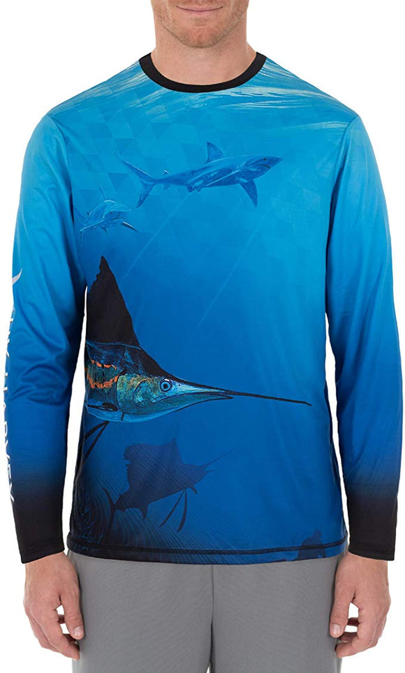 Guy Harvey’s Men's Beneath Surface Sun Protection Tshirt Surf The Web