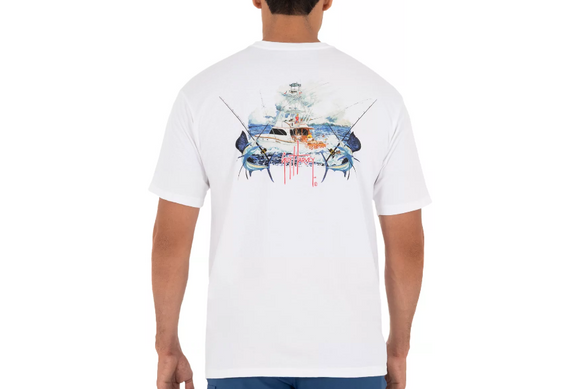 Guy Harvey Billfish Fishing Short-Sleeve T-Shirt for Men - Bright White