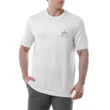 Guy Harvey Men's Blackfin Tuna Short Sleeve Performance Shirt White