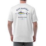 Guy Harvey Men's Blackfin Tuna Short Sleeve Performance Shirt White