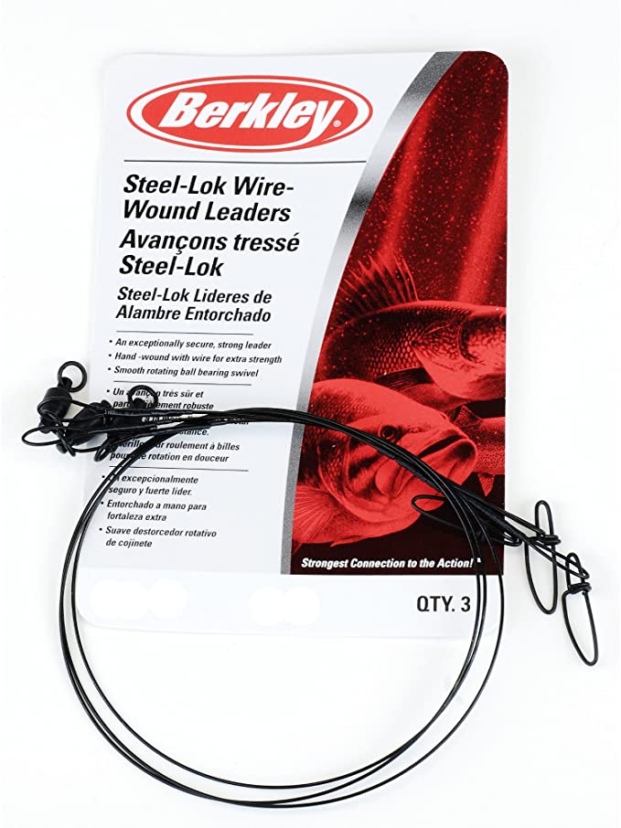 Berkley Wire-Wound Steelon Leaders - 12" 45 lbs, Black