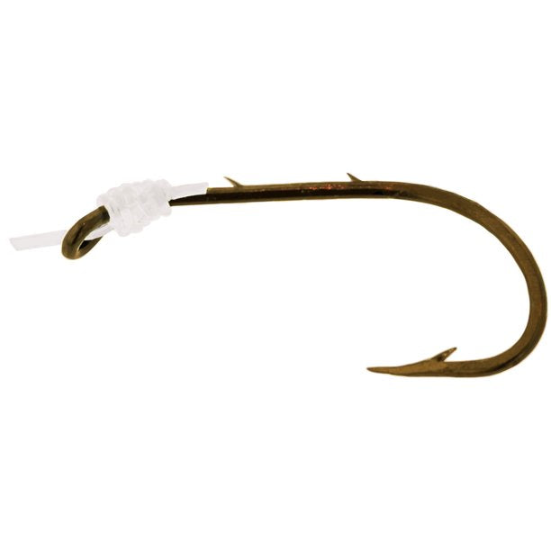 eagle claw saltwater snelled fish hooks Eagle Claw Snelled Baitholder Hook - Bronze