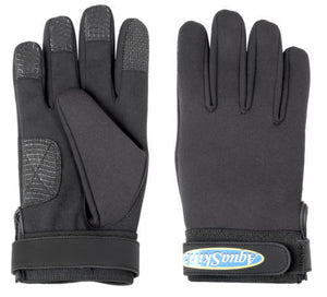 Aquaskinz Black Thunder Fishing Gloves Size MEDIUM - JJSPORTSFISHING.COM