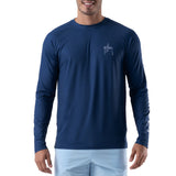 Guy Harvey Men's On The Hunt Performance Raglan Sun Protection Top Estate Blue