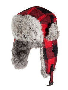 Yukon "Red Plaid" Alaskan Fur Hat Model HG-880 Size Large